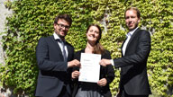 Gründerteam von IntegrAi.de: Joscha Riemann, Bianca Heim und Thomas Glaser (v.l.n.r.).
