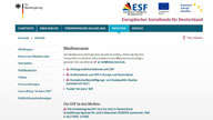 Screenshot ESF-Seite
