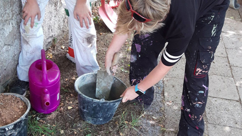 Beton wird angemischt