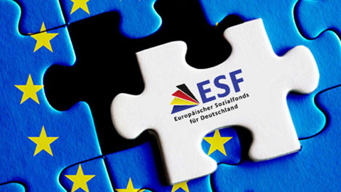 ESF-Logo (Förderperiode 2014-2020) als Puzzlestück