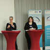 Vortrag von Claudia Böing, GEBA mbH, Projektleiterin LernRaum Europa und Eva-Maria Geißmann, Jobcenter Münster