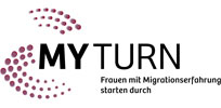 (Logo MY TURN - Frauen mit Migrationserfahrung starten durch)