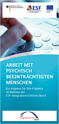 IdA-Flyer: Arbeit mit psychisch beeinträchtigten Menschen