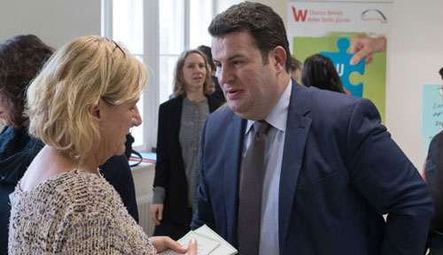 Bundesminister für Arbeit und Soziales Hubertus Heil und Maria Kiczka-Halit