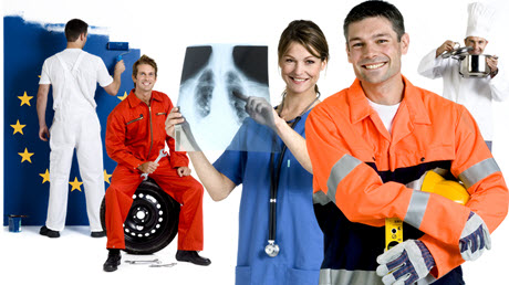 Young people of different professions